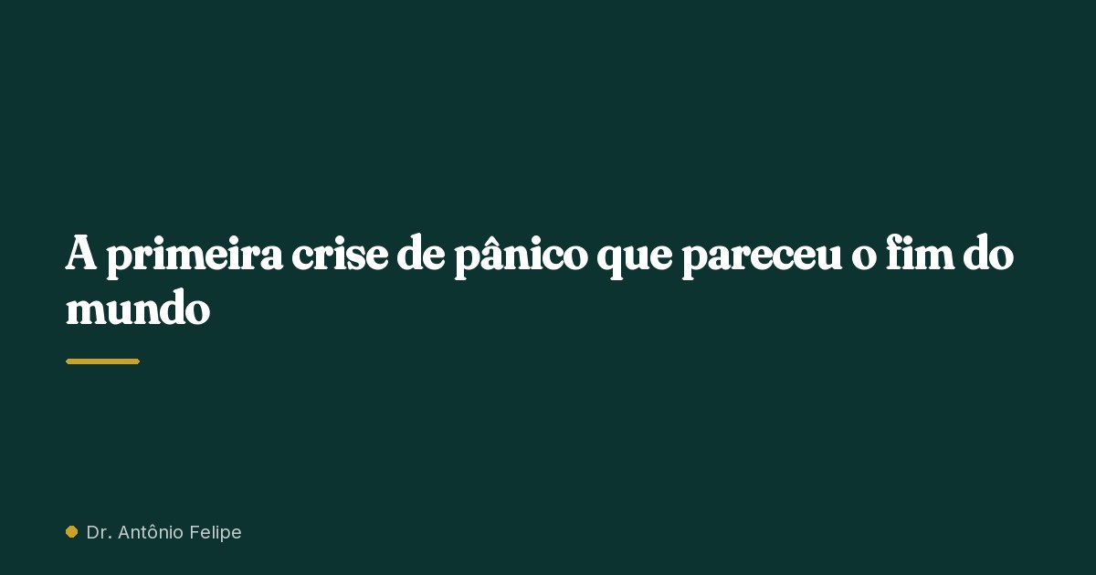 Capa do artigo: A primeira crise de pânico que pareceu o fim do mundo