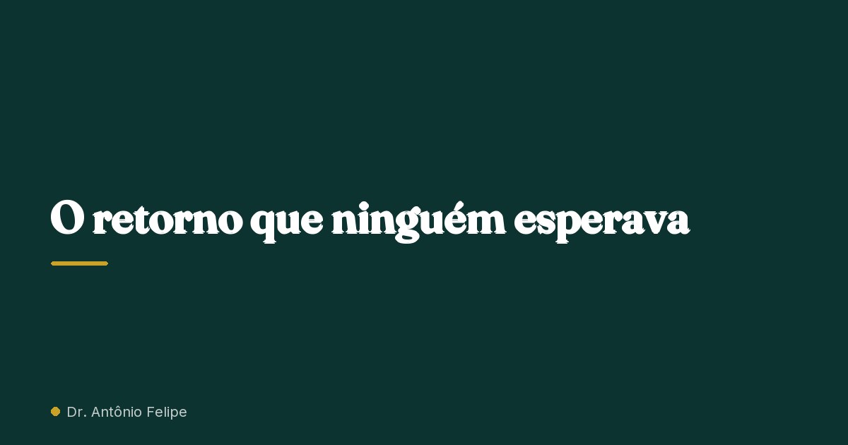 Capa do artigo: O retorno que ninguém esperava